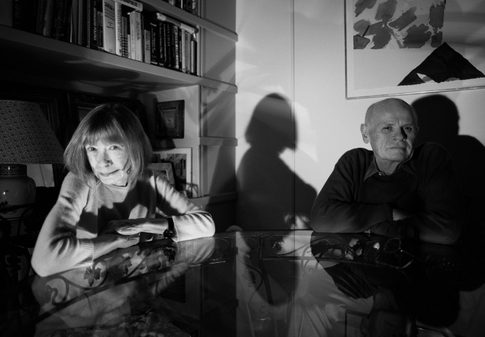 2000, New York State, USA --- Writers Joan Didion and John Gregory Dunne --- Image by ¬© Richard Schulman/CORBIS