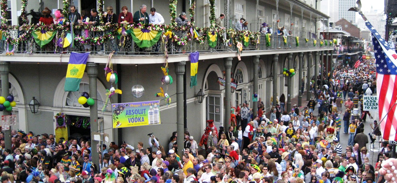 New Orleans durante il Mardi Gras (fonte: stunningplaces.net)